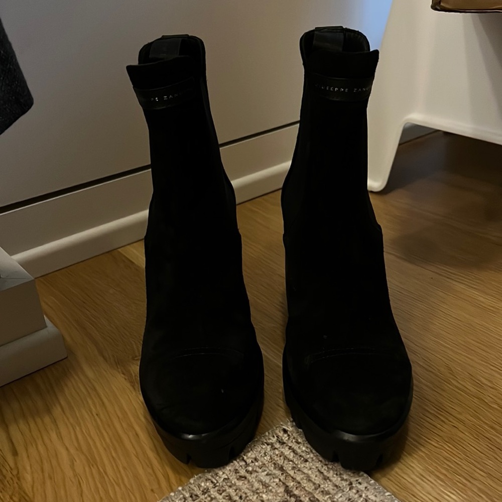 Giuseppe Zanotti Suede Platform Ankle Boots